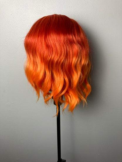 Orange Wavy Curly Full Hair Wig