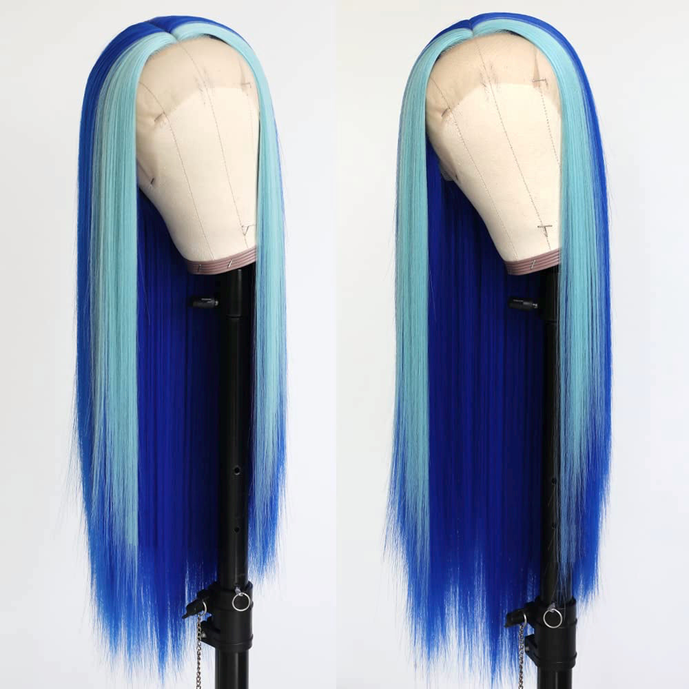 Middle Part Hair(Blue Black)