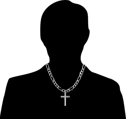 Genuine 925 Sterling Silver Italian Shiny Crucifix Cross 5mm Link Chain  Hypoallergenic and Nickle free