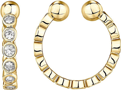14K Gold Cubic Zirconia Cuff Earring