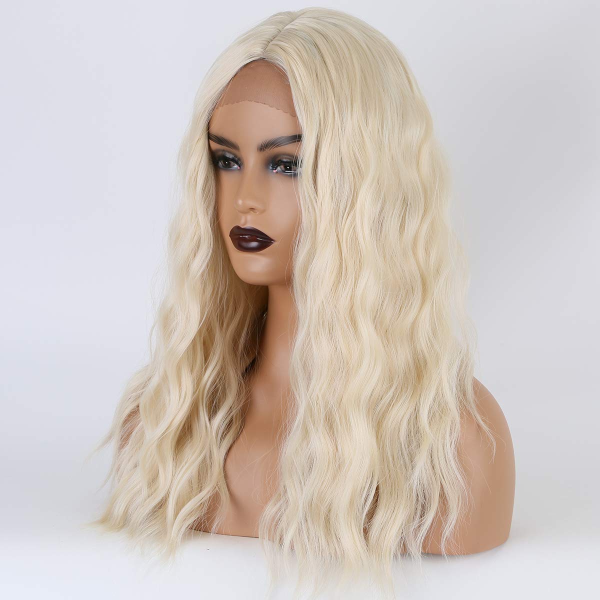 613 Blonde Long Curly Middle Part Wigs Sheer Beaut Jewelry