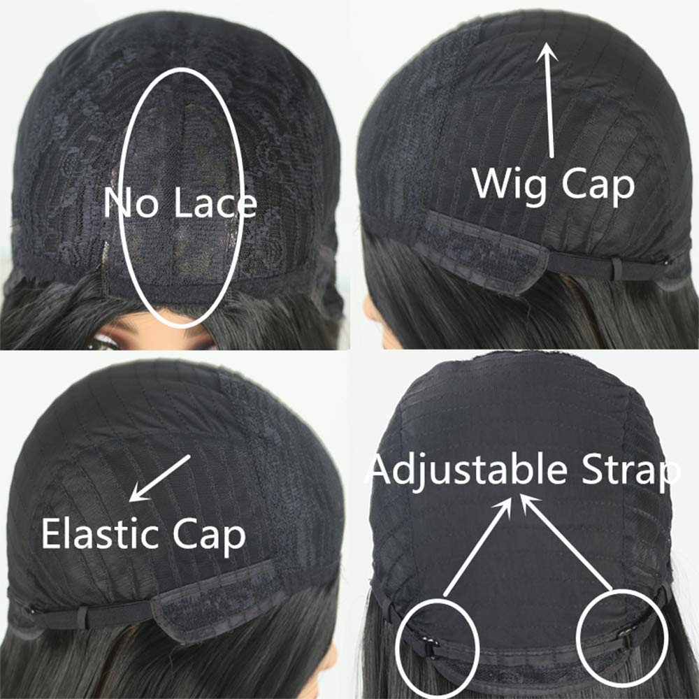Split Dye Cosplay Wigs-Long Straight Hair with Bangs