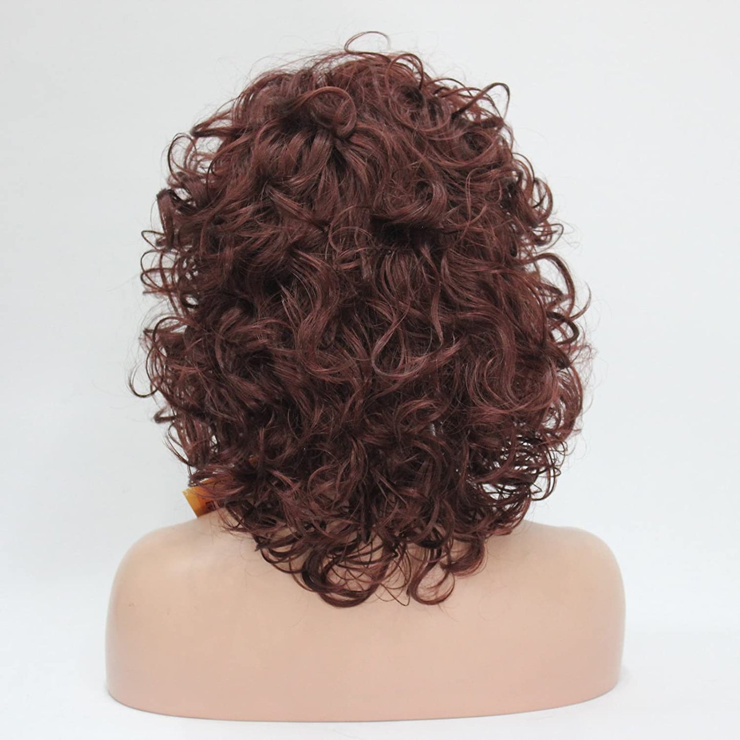 Short Curly Layered  Dark Auburn Wigs