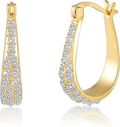 Gold Oval Hoop Earrings-Women Fashion Jewelry