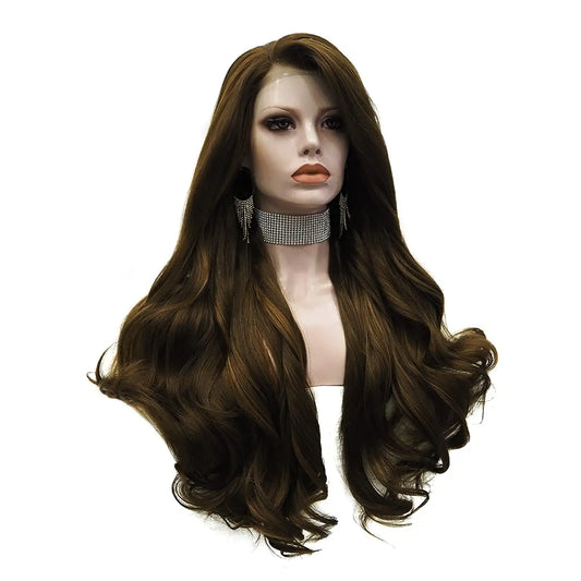 Dark Brown Natural Wave Lace Front Wig