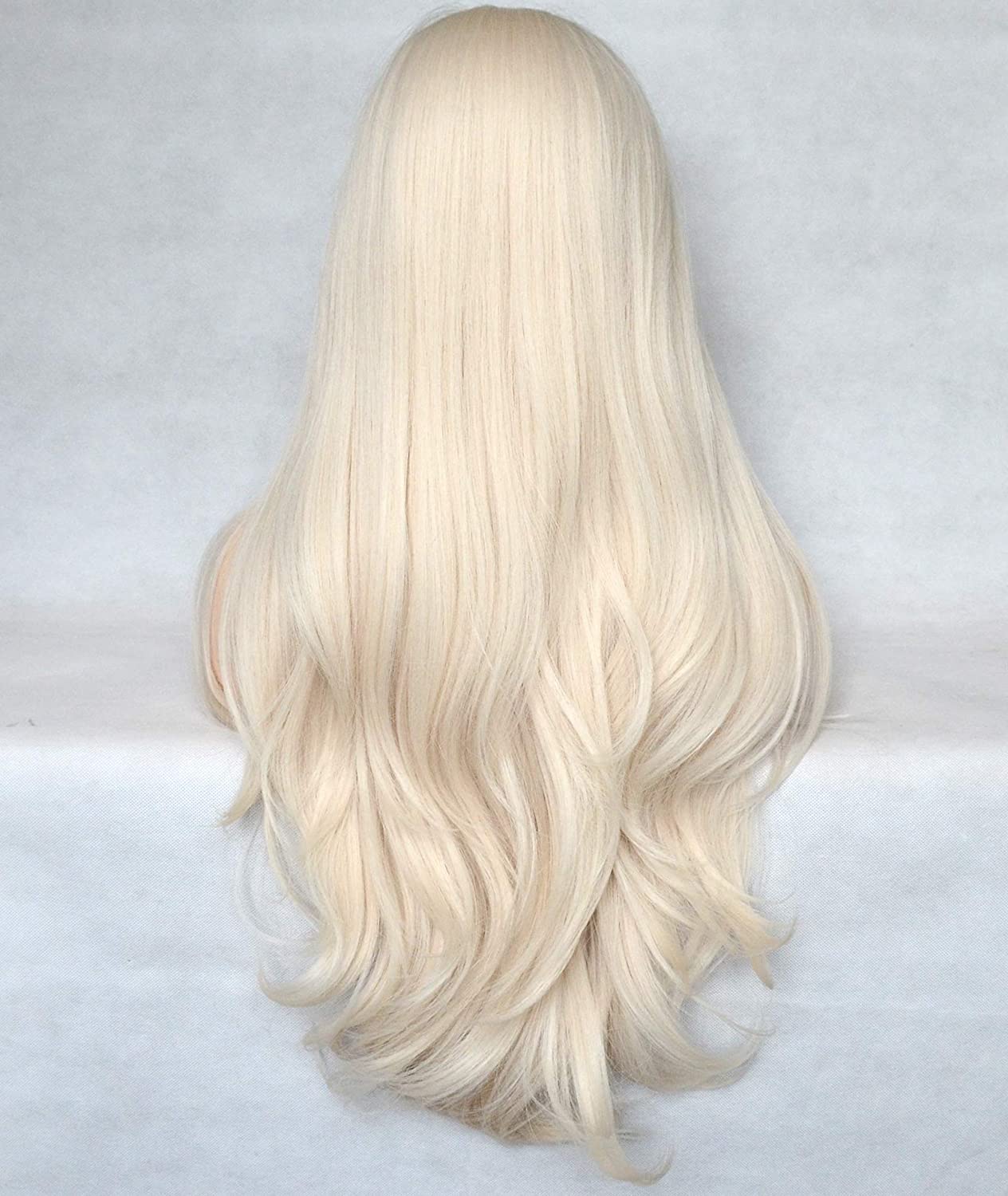 Platinum Blonde 60 Synthetic Wig 22 Inch No Lace Wig Sheer