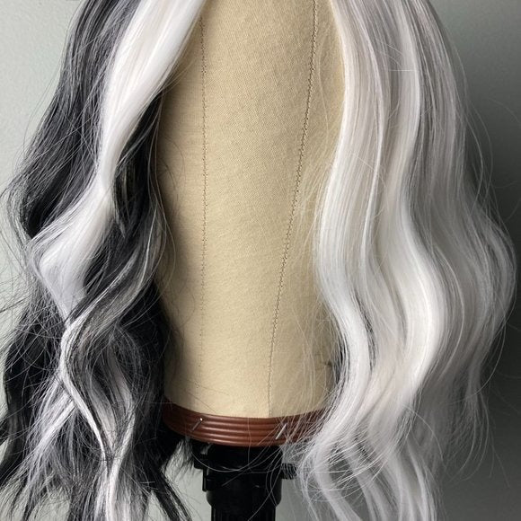 Cruella Wig Hairstyles White Black Hair Wig Sheer Beaut Jewelry