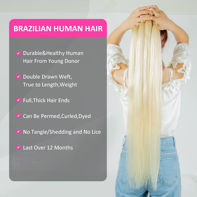 613 Honey BlondeHair Extension Brazilian Hair Weave Bundle