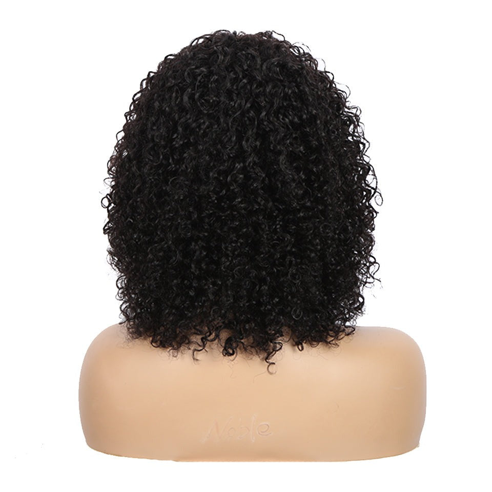 Kinky Jerry Curly Human Hair Wigs With Bangs