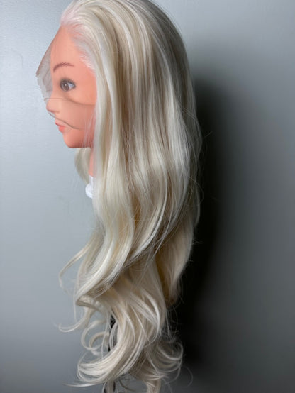 Snow White Wig,Platinum Blonde Wig,White Blonde Wavy Hair,Lace Front Wig,Cosplay Wig,Chemo Wig,Costume Wigs,Halloween Wig,Blonde Hair Wig