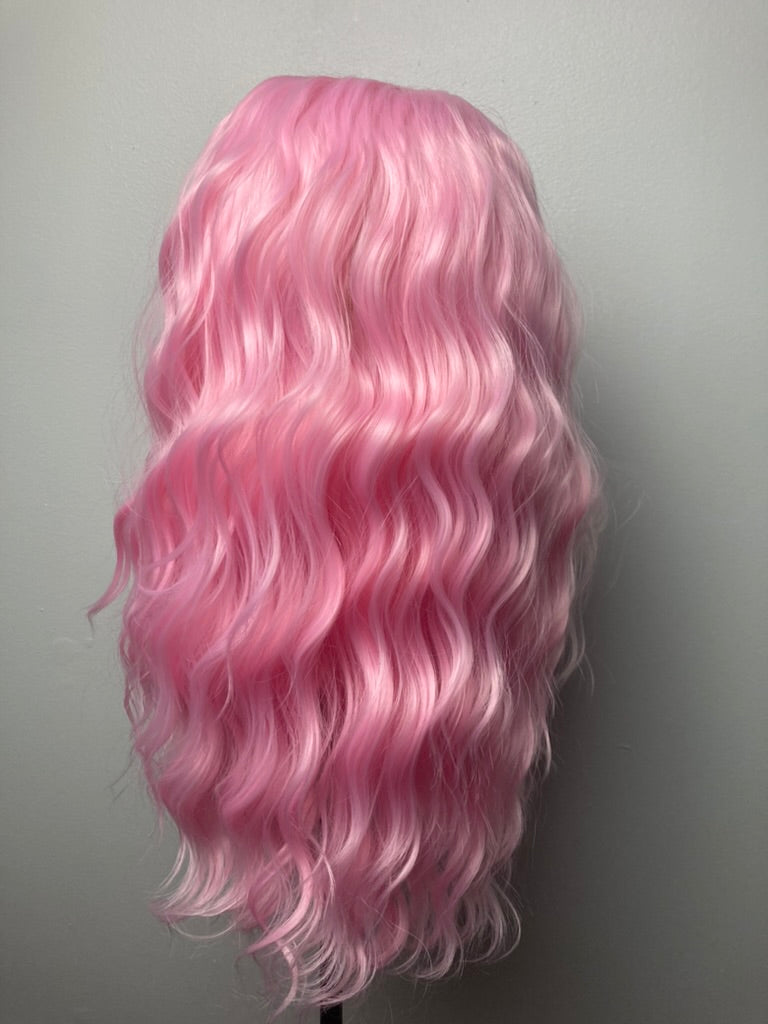 Short Shoulder Length Lace Front Wig Pink Wig