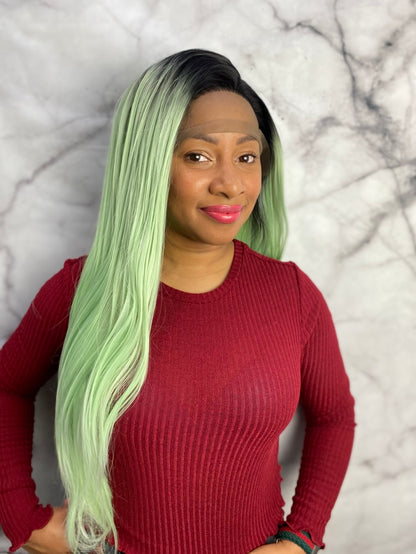 Green with Black Wig-Light Green 13X4 Lace Front Wigs