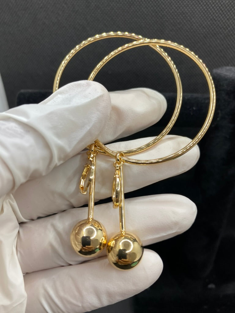 Gold Dangle Earrings Silver Hoop Earrings