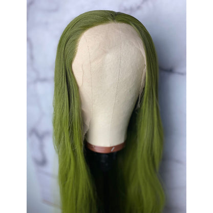 Olive Green Hair Color,Lace Front Wig,Cosplay Wig,Anime Hair Wig,Gothic Wig,Costume Wig