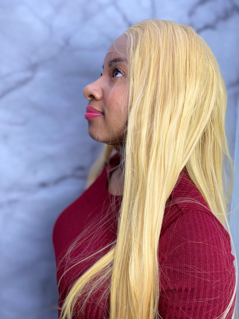 Yellow Hair Wigs Lace Front Wig