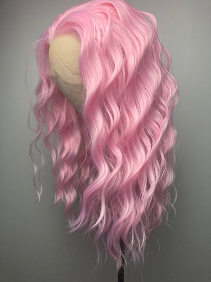 Short Shoulder Length Lace Front Wig Pink Wig