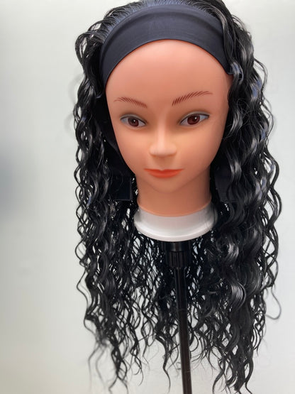 Long water wave headband wig