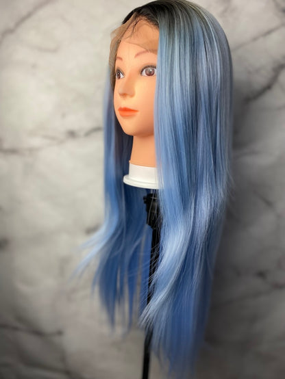 Black Root -Blue Lace Front Wig
