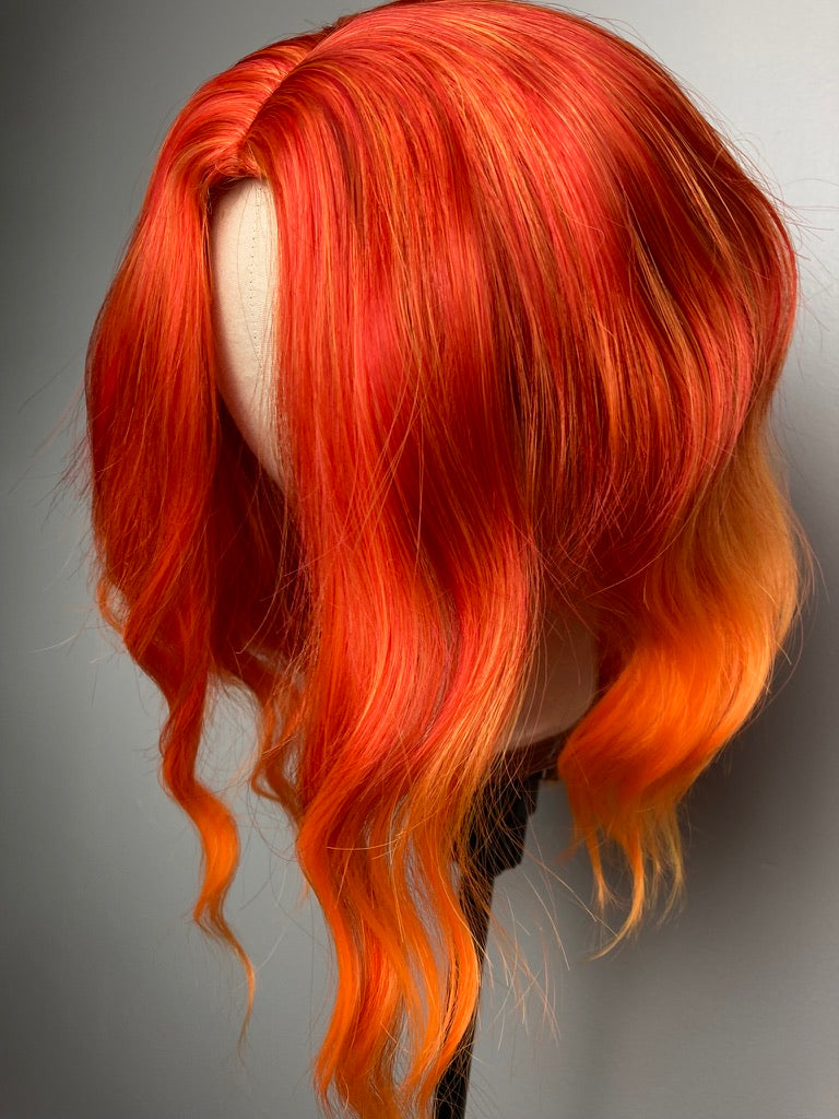 Orange Wavy Curly Full Hair Wig