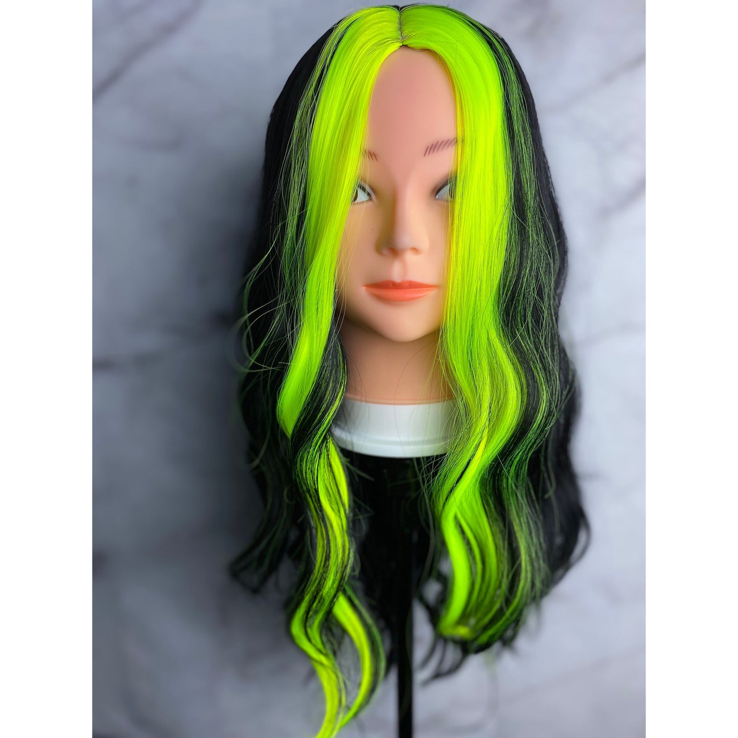 ,Billie Eilish Green Wigs,Black Wigs With Green Highligh,Short Bob Wigs,Wig for Patients