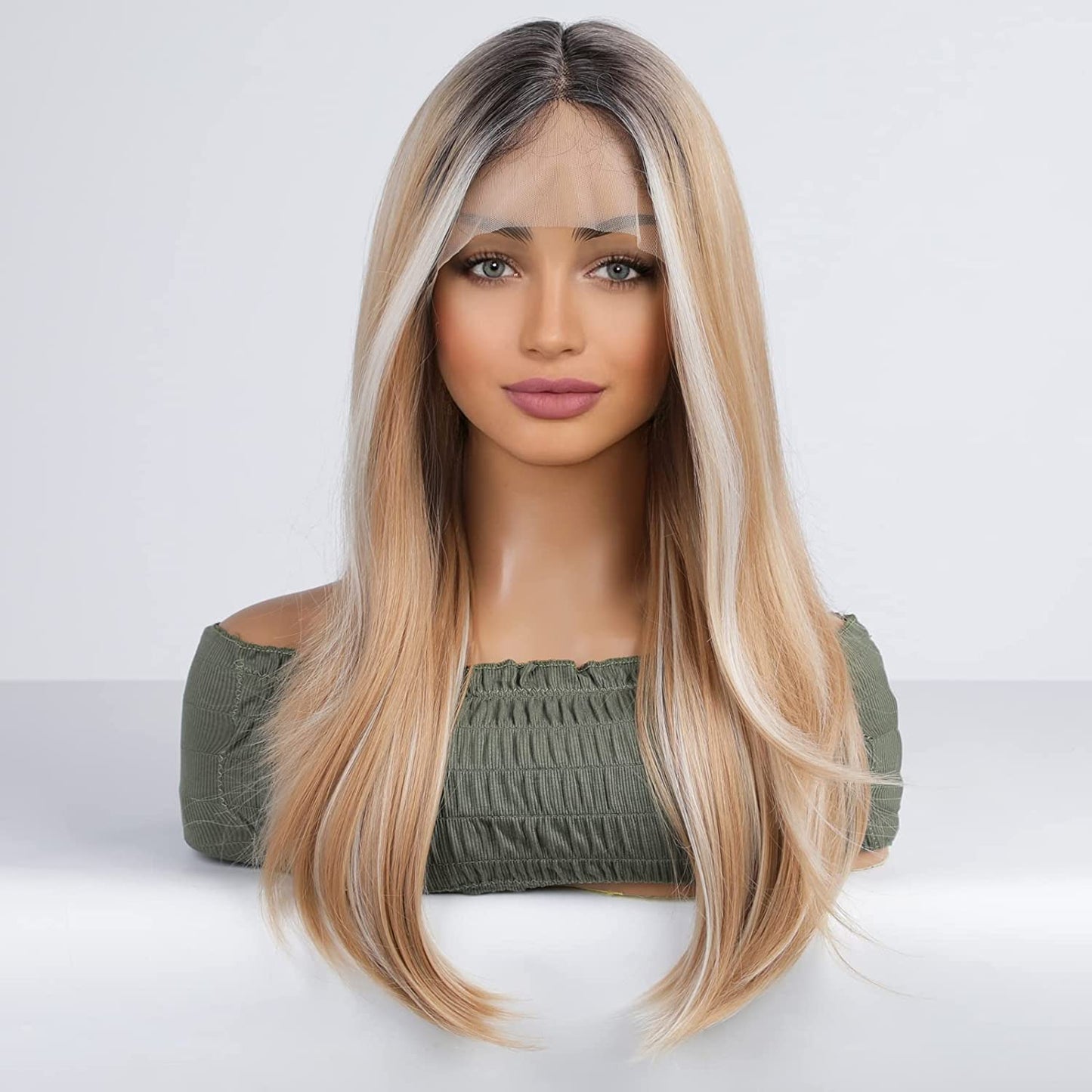 Shoulder Length Blonde Lace Front Wig