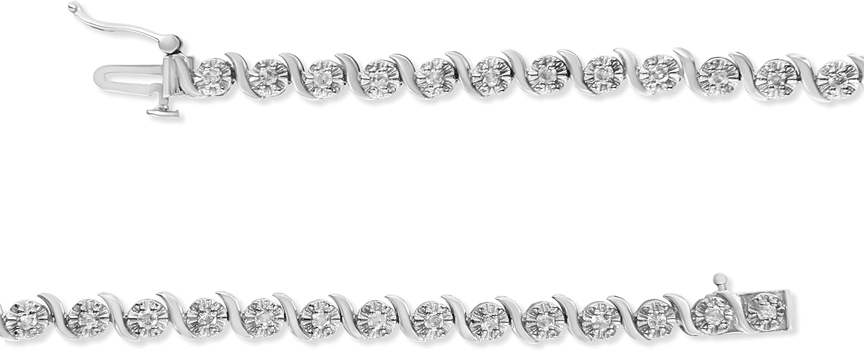 Solid .925 sterling silver tennis bracelet