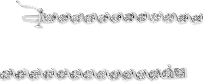 Solid .925 sterling silver tennis bracelet