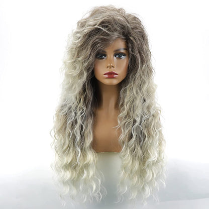 Long Blonde Wavy Curly Wig