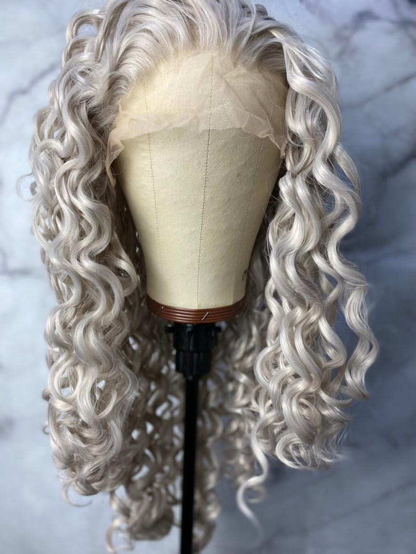 Silver Grey Lace Front  Wig