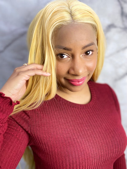 Yellow Hair Wigs Lace Front Wig