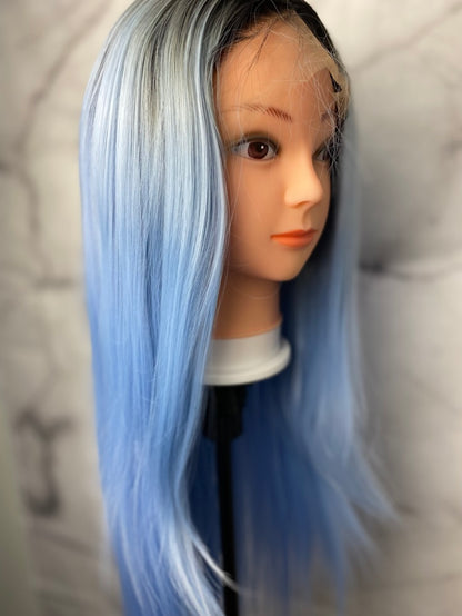 Black Root -Blue Lace Front Wig