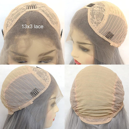 Straight Grey Lace Front Wig