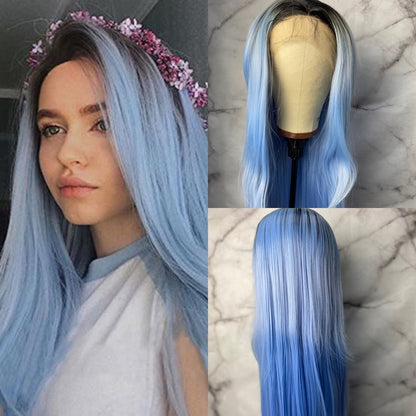 Blue and Black Lace Front Wig
