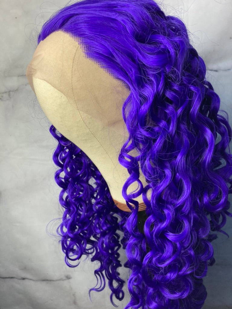 Kinky Violet Wig Lace Front Cosplay Wig