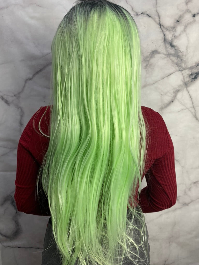 Green with Black Wig-Light Green 13X4 Lace Front Wigs