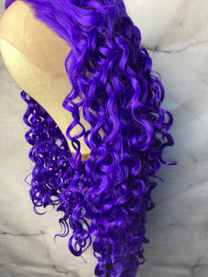 Kinky Violet Wig Lace Front Cosplay Wig