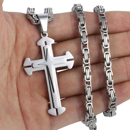 Silver Cross Pendant Necklace