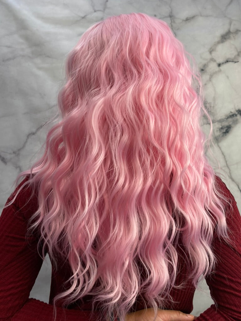 Pink Short Shoulder Length Lace Front Wig