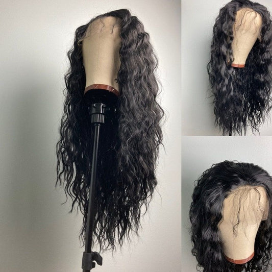 Long Afro Wigs,Black Wig,Black Curly Wigs ,Kinky Curly Lace Front Wig,Long Black Hair Wig -Wigs For Women,Loose Wave Wigs