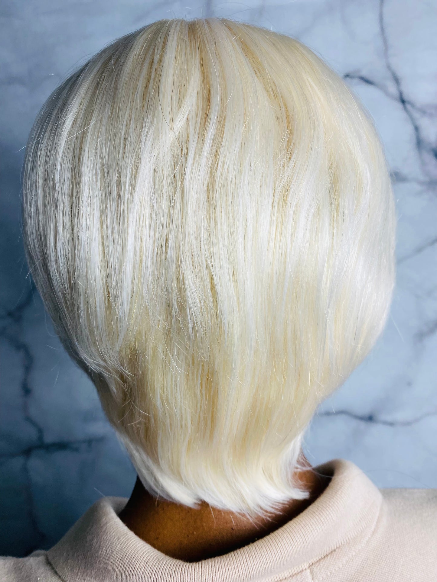 Short Platinum Blonde Pixie Cut Human Hair Wig