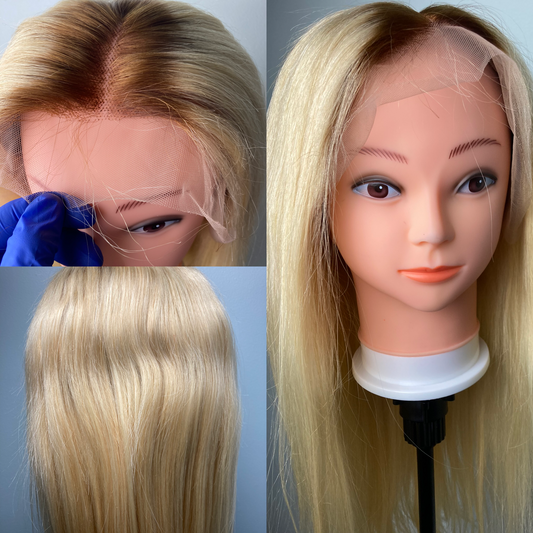 #4-613 Brown with Blonde 13X6 Lace Front Human Hair Wig
