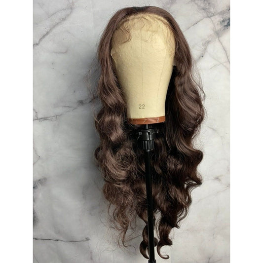 Brown Long Wavy Hair Wigs,Lace Front