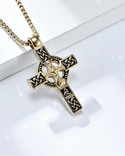 Stainless Steel Titanium Men's Cross Necklace-gold necklace cross chain
