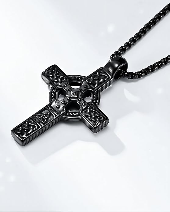 Stainless Steel Titanium Men's Cross Necklace