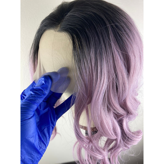 Lilac Purple Wig,Short Bob Wigs,Black Roots Purple Wigs,Lace Front Wig,Curly Purple Wig,Luxury Wig,Ombre Purple Lace Wig,Anime Hair Wig,Wigs