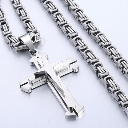 Silver Cross Pendant Necklace