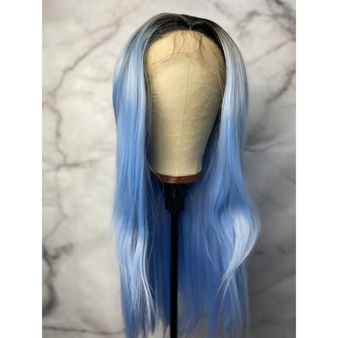 Blue and Black Lace Front Wig