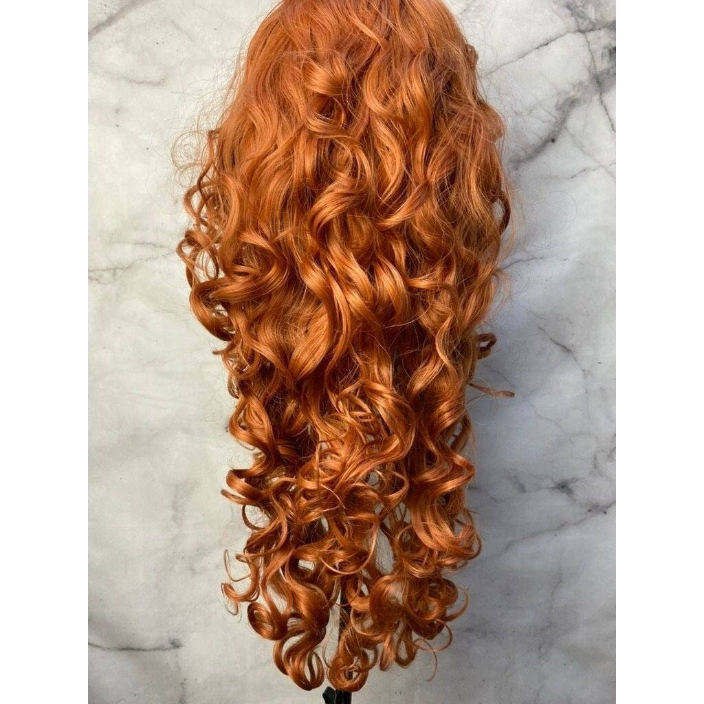 Curly Ginger Wig,Cosplay Wig,Costume Wig,Curly Wavy Wigs,Fox Red Wig,Ginger Wig,Wigs for Women,Copper range Wig,Long Wig,Kinky curly Wig