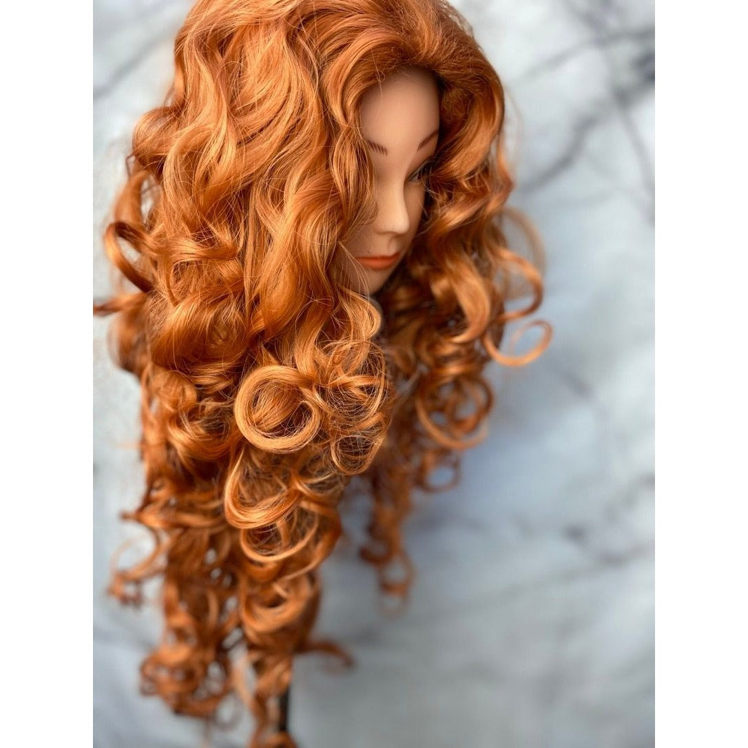 Curly Ginger Wig,Cosplay Wig,Costume Wig,Curly Wavy Wigs,Fox Red Wig,Ginger Wig,Wigs for Women,Copper range Wig,Long Wig,Kinky curly Wig