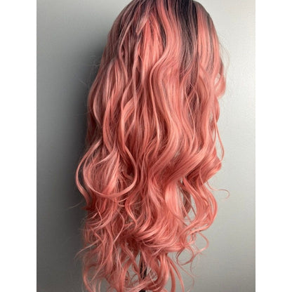 Peach Pink Wig,Pink Lace Wig,Lace Front Wig